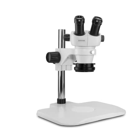 Scienscope ELZ Stereo Zoom Binocular With LED Light With Polarizer On Lab Stand ELZ-PK1-R3